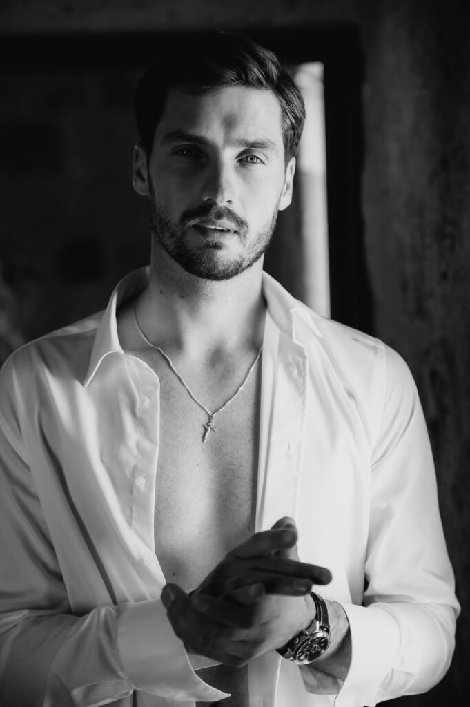 Portrait Mann schwarz weiß