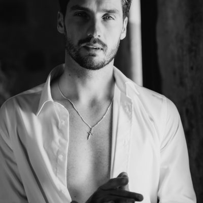 Portrait Mann schwarz weiß